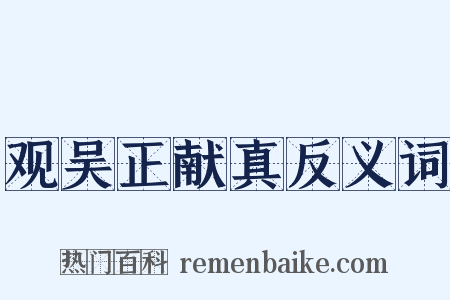 观吴正献真反义词是什么意思的图片